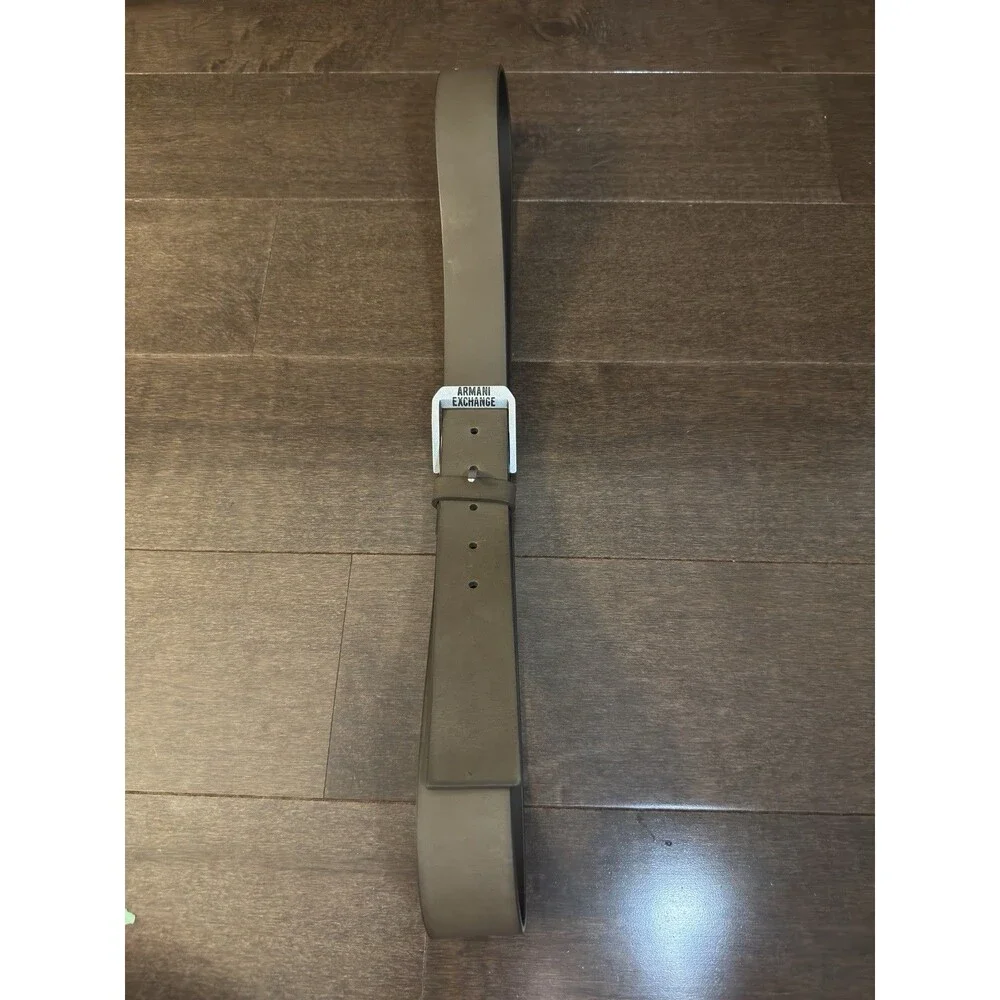Armani Exchange A|X Genuine Leather Brown Belt One Size XL Made Romania
